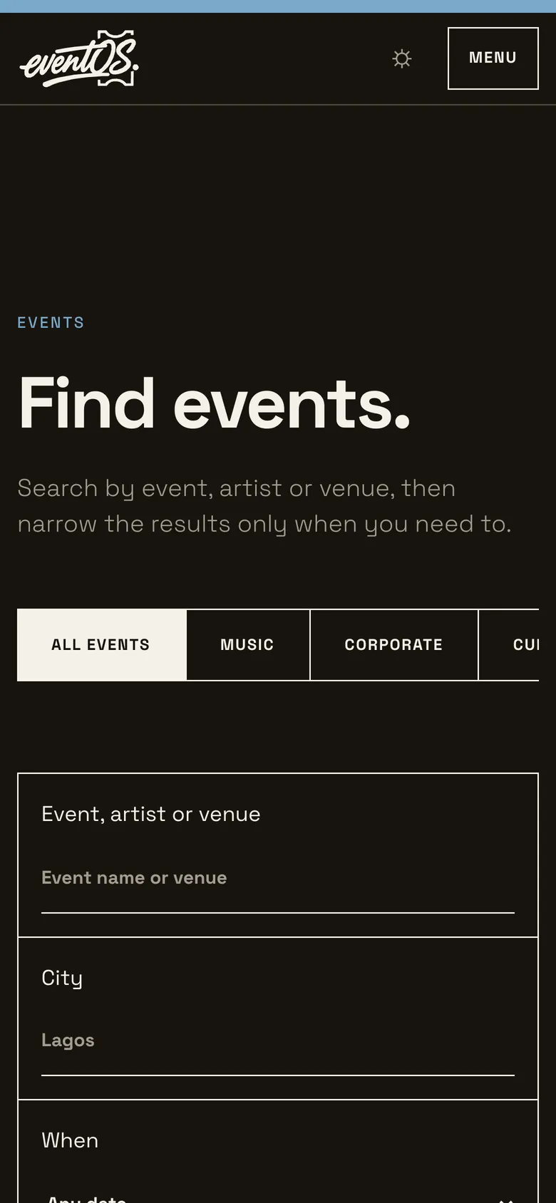 Finding events on a phone.