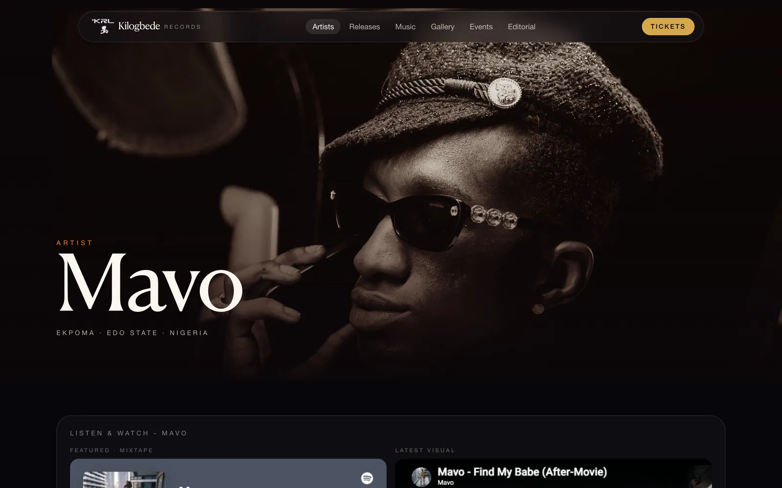 An artist page.