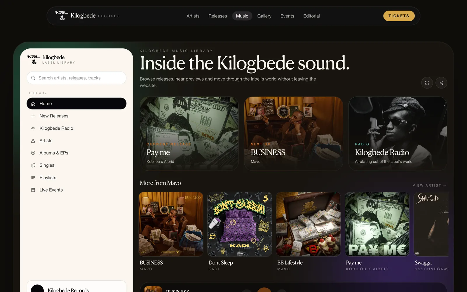 The music library.