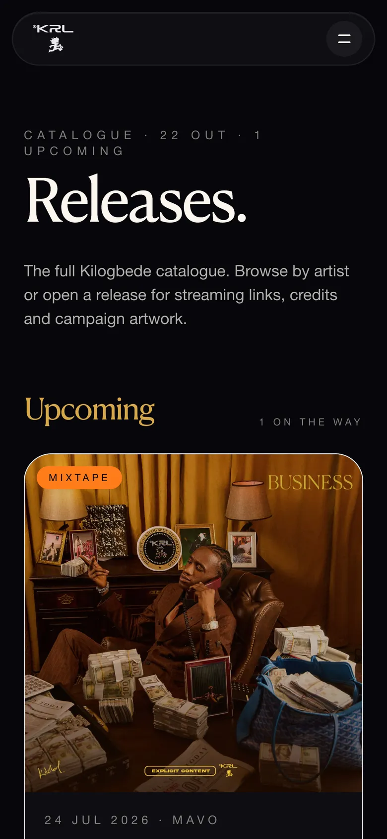 Releases on a phone.