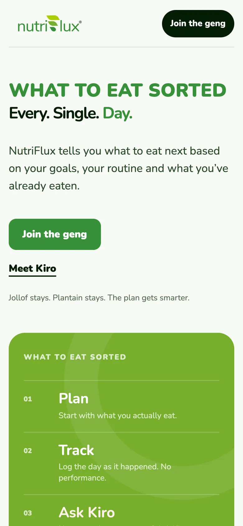 The public site on a phone.