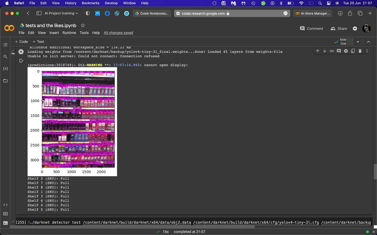 YOLOv5 model testing output