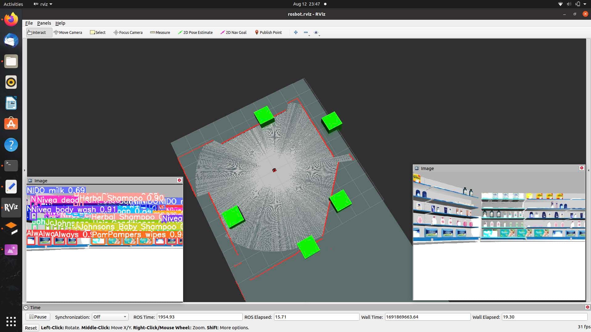 SLAM map and multi-camera visualization