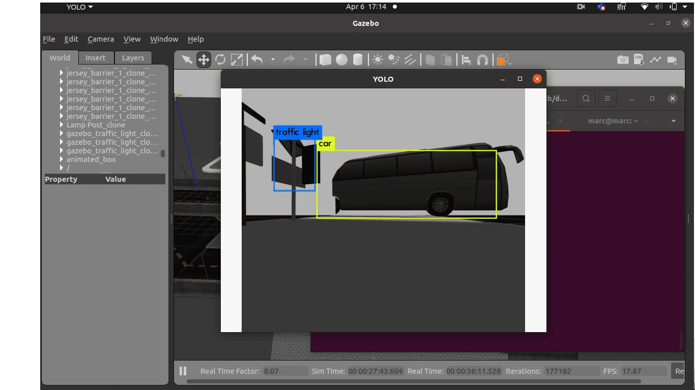 Navigation run in simulated environment